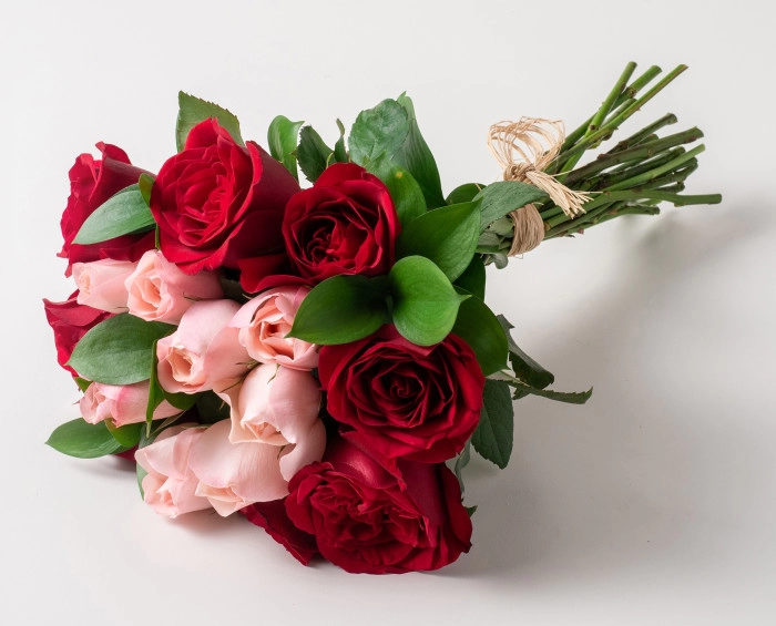 Buquê com 15 Rosas de duas Cores - Imagem 2