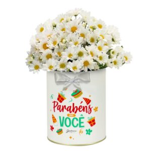 Margaridinha Branca Happy Birthday