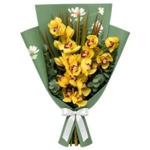 Buquê de Orquídea Cymbidium Amarela