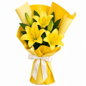 Buquê Trio de Lírios Amarelo